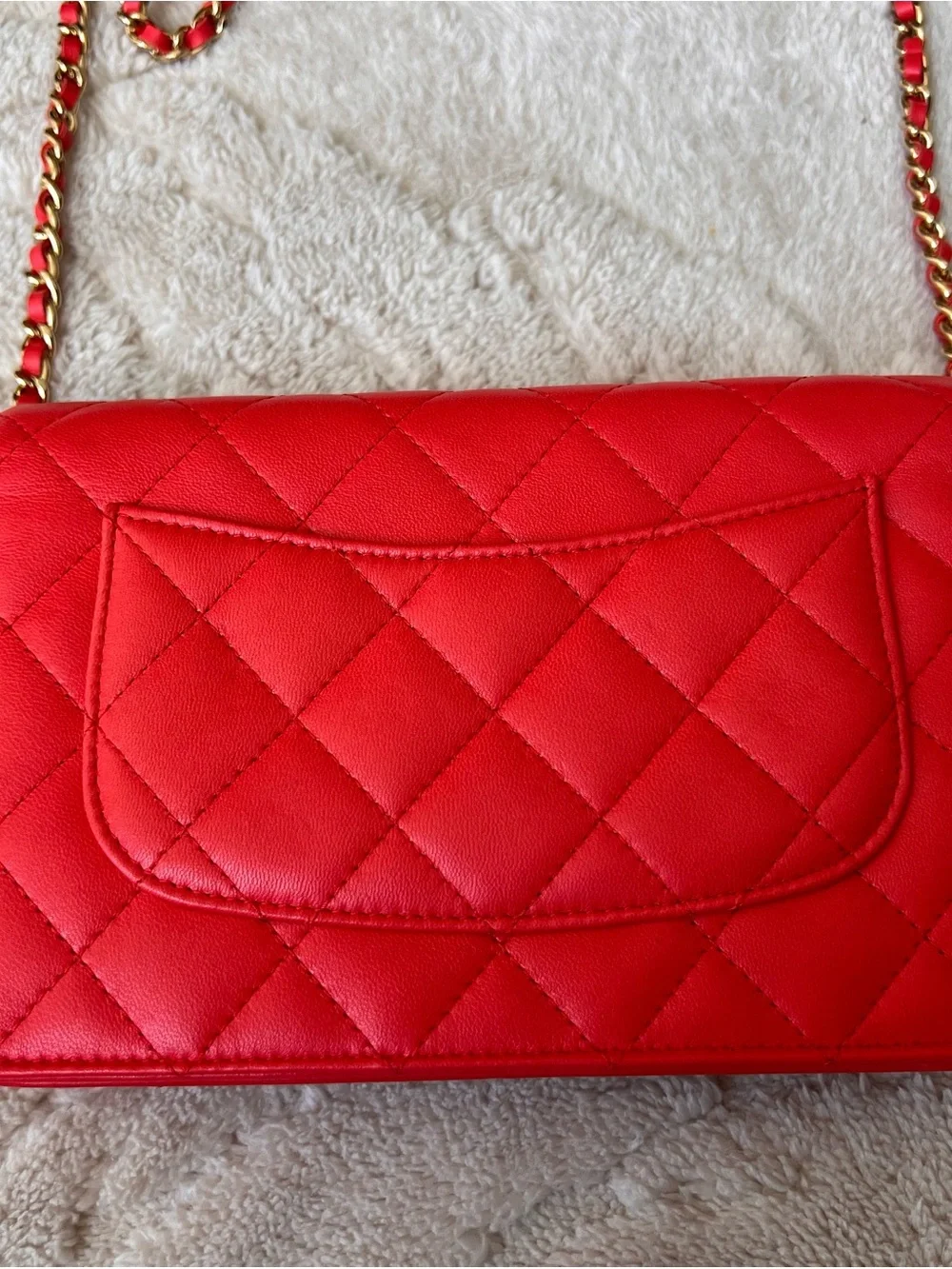 Chanel Red/Pink Quilted Chain Crossbody Reissue Wallet Crossbody Bag